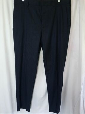 36x30 Murano Alex Fit Mens Dark Navy Pinstripe Dress Pants Modern Comfort Office
